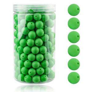 105pcs Baby Silicone Perle Lâche 15mm Pour Bijoux Perles Perles Rondes,H - Neuf