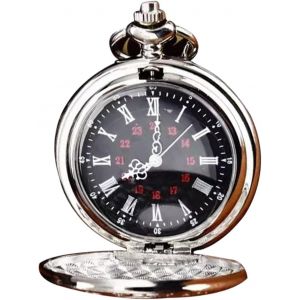Trahoo-Montre De Poche Vintage,Montre À Gousset Homme,Montre De Poche Avec Chaîne,Montre De Poche À Quartz Avec Chaîne,Montre De Poche Vintage À Cadran En Chiffres Romains,Montre De Poche Rétro Pour - Neuf
