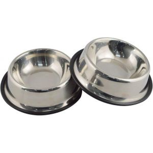 Ensemble De Gamelles Pour Chien En Acier Inoxydable De Qualité Supérieure Avec Base En Caoutchouc ¿ Mangeoires Durables, Antidérapantes Et Faciles À Nettoyer Pour La Nourriture Et L'eau ¿ Capacité De 227 Ml - Neuf