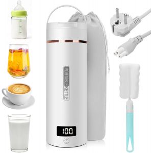 Mini Bouilloire Electrique De Voyage, 400Ml Bouilloire Portable De Voyage Avec 6 R&eacute;glages De Temp&eacute;rature, Chauffage Automatiquement Arr&ecirc;t&eacute;, Avec Inoxydable 316 Pour Th&eacute;, Caf&eacute;, Lait De B&eacute;b&eacute; - Neuf