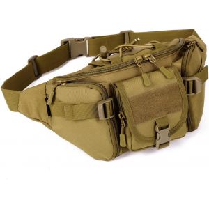 nzqaf-Huntvp Sac Banane Tactique, Sacoche Banane Homme Sac de Ceinture Militaire Femme, Molle Sac de Multifonction Sac pour Voyage Randonnée Camping Trekking Cyclisme Chasse Sport - Neuf