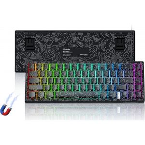M68 He V2 Clavier 60 % Interrupteur Magn&eacute;tique Rapid Trigger Effet Hall Clavier De Jeu Topographique Clavier M&eacute;canique Filaire Rgb Custom Capuchons De Touches Pbt Pour Mac/Win (Noir) - Neuf