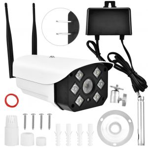 Camera WiFi exterieure etanche HD couleur, enregistrement video continu hors tension (prise americaine/1080p) - Neuf