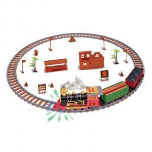 Ensemble de train jouet avec lumières et sons Ensemble de train à vapeur de Noël Rails de chemin de fer Jouets à piles Motricité fine des enfants - Neuf