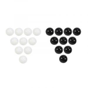 20 pcs billes 16mm billes de verre culotte boules de verre décoration couleur pépites jouet noir et blanc - Neuf