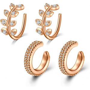 Kal-Faux Piercing Oreille Ear Cuffs Mancheete D'oreille Acier Chirurgical Non Piercing Boucle D'oreille Non-Percé Faux Piercing Nez Lèvre Helix Femme Homme - Neuf