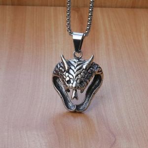 Mode Europ&eacute;enne Et Am&eacute;ricaine R&eacute;tro Hommes Lunettes Tendance T&ecirc;te De Serpent Animal Titane Acier Fashionmonger Pendentif En Acier Inoxydable Personnalis&eacute; Dragon - Neuf