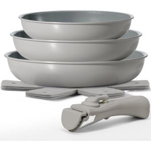 Subzonal-Ensemble De Po&ecirc;les Poign&eacute;e Amovible 7 Pi&egrave;ces, Po&ecirc;le &Agrave; Frire Induction 20, 24, 28 Cm, Rev&ecirc;tement C&eacute;ramique Antiadh&eacute;sif, Ensemble De Po&ecirc;les &Agrave; Frire Induction, Pour Tous Types De Plaques De Cui - Neuf