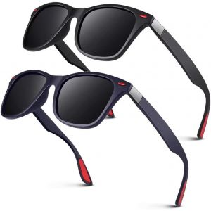 Lunettes De Soleil Homme Polarisées Vintage Tr90 Mode Classiques Ultraléger Carrées 100% Protection Uv400 Lunettes De Soleil - Neuf