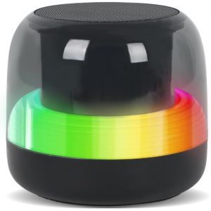 EDKAL-Petit Haut-Parleur Bluetooth Avec Lumière,Boîte À Musique Portable Led,Avec Radio Fm,Haut-Parleur Sans Fil Avec Disque U Et Carte Tf Et Usb,800 Mah (Noir) - Neuf