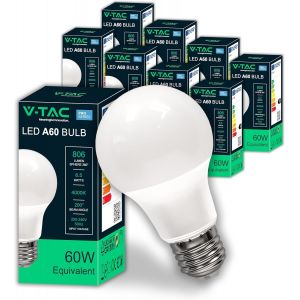 10x Ampoules Led E27 - [ Haute Efficacit&eacute; 8,5w ] - A60 - (&Eacute;quivalentes &Agrave; 60w) - Ampoules Nouvelle G&eacute;n&eacute;ration &Agrave; Basse Consommation - 806 Lumens - Blanc Neutre 4000k - Neuf