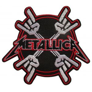 Patch Metallica Mains Signé Hard Rock 10x9cm Écusson Thermocollant - Neuf