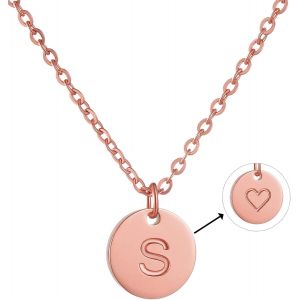 Kal-Collier Lettre Initiale En Or Avec Coeur Charme Infime Pendentif Collier Pour Femmes Homme (1cm De Diam&egrave;tre)U2026 - Neuf