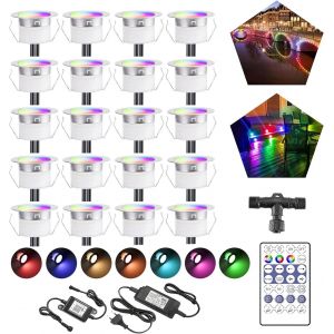Chenquansarl-20x Wifi Dreamcolor Rgb Spot Led Eclairage Extérieur Ø31mm Effet De Chasse Multicolore Éclairage De Patio Dc12v 0,2w Fonctionne Avec Alexa, Google Home, Ip67 Étanche Led Éclairage De Ter - Neuf