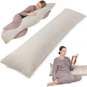 Coussin De Grossesse Pour Dormir 145 Cm &iquest; Traversin Plat Ou Oreiller De Corps Coussins Maternit&eacute; Et D'allaitement Id&eacute;al Pour Femme Enceinte Oreillers Long Et Confortable - Neuf