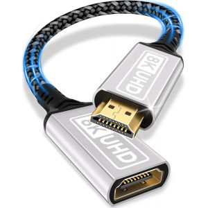 C&acirc;ble d'extension HDMI,0,2M 8K 60 HZ 4K 120 HZ 144 HZ C&acirc;ble d'extension HDMI 2.1 m&acirc;le vers femelle 48 Gbps Ultra High Speed &iquest;&iquest;UHD eARC HDCP 2.3 Dynamic HDR10+ Compatible avec TV Stick,HDTV,PS 5 PS 4 - Neuf
