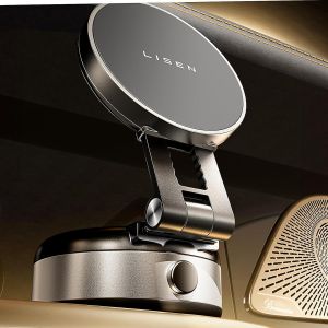 [Electronique Ventouse Support Voiture T&eacute;l&eacute;phone Magsafe, [78+LBS Adsorption Automatique] Support T&eacute;l&eacute;phone Portable Magn&eacute;tique pour iPhone 16 Pro Max 15 14 13 12 - Neuf