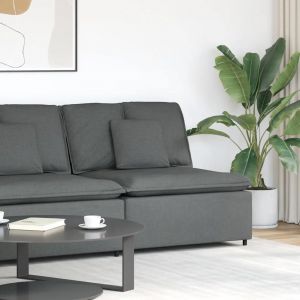 Module Central De Canapé Modulaire Coussins Gris Foncé 100 Cm - Neuf