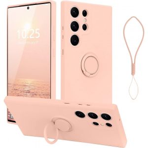 Brs-Coque Pour Samsung Galaxy S23 Ultra 5g Avec Anneau De Support À 360°,Supports Magnétiques Pour Voiture,Protection D'appareil Photo,U2013 Rose - Neuf