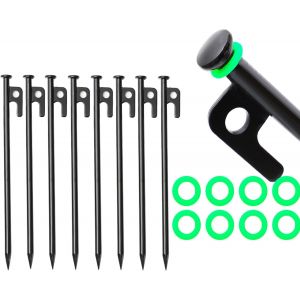 Eryi-8 Pièces Piquets De Tente Robustes,Piquet De Camping, Sardine Pour Tente,20 Cm Piquets De Fixation Camping Pour Camping, Auvents De Camping, Jardin - Neuf