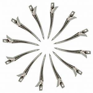 Lot De 12 Pinces Crocodiles En Métal Inoxydable, Avec Trous, Pour La Coiffure Et La Teinture Des Cheveux, Argentées - Neuf