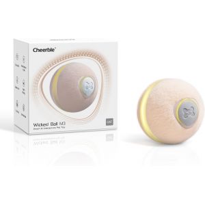 Letnerny-Balle Interactive Pour Chat - Balle Intelligente Rebondissante, Rechargeable - Wicked Ball M3 Avec 3 Modes, Lumières Led - Cadeau Amusant Pour Chat D'intérieur - Abricot - Neuf