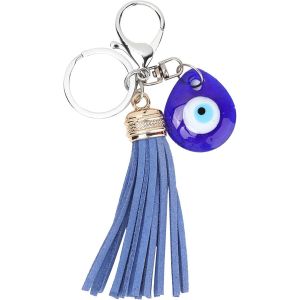 Loc-Breloques Pendentifs Porte-Cl&eacute;s De Mauvais,?Il Bleu Turc Bonne Chance Femme Hibou Amulette Verre Artisanal Ornement Suspendu Boucle Bijoux Chanceux Alliage D&eacute;cor Maison Cadeau B&eacute;n&eacute;diction - Neuf