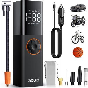 Gonfleur Pneus Voiture, 150Psi Compresseur &Agrave; Air Portatif Avec 12V Dc Fil, Compresseur D'Air &Eacute;lectrique Avec &Eacute;cran Lcd Et Lampe Led, Pompe &Agrave; Pneu Portable Pour Voiture, Moto, Velo, Balle - Neuf