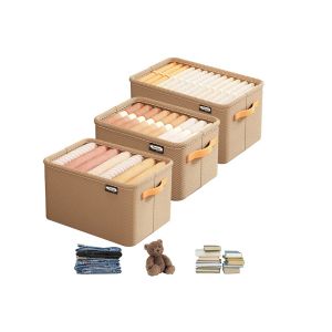 Lot De 3 Bacs De Rangement Pliables Pour V&ecirc;tements, Armoire Et Literie - Neuf