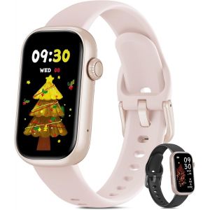 Montre Connect&eacute;e Femme Homme Avec Appel Bluetooth, 1,47'' Bracelet Connect&eacute; Fr&eacute;quence Cardiaque, Spo2, Suivi Sommeil, Montre Podometre Sport, Etanche Ip68 Smartwatch, Or Rose/Pastelrosa - Neuf