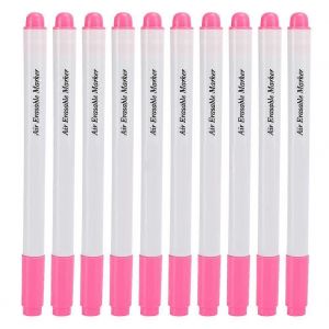 10pcs Slim Tip Soluble Eau Effaçable Stylo Tissu Marqueur Outil De Couture Accessoires Rose Rouge - Neuf