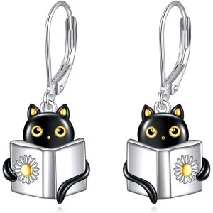 Chenquansarl-Boucles D'oreilles Chat/Libellule/Papillon Pour Femmes 925 Boucles D'oreilles En Argent Sterling Boucles D'oreilles Pendantes Animal Goutte Bijoux Pour Filles - Neuf