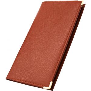 TRAHOO-- Etui Porte ch&eacute;quier Carte cr&eacute;dit pi&egrave;ce d'identit&eacute; (Cognac (Cuir v&eacute;ritable grain&eacute;)) - Neuf
