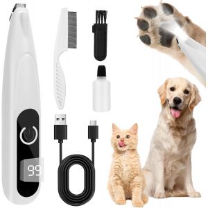 Jgd-Tondeuse Chien Avec Lumi&egrave;re Led, Tondeuse Pour Chien Rasoir,Tondeuse &Agrave; Poils Pour Pattes De Chats,Tondeuse &Eacute;tanche Et Rechargeable,Pour Animaux De Compagnie Patte Yeux Oreilles Visage Croupe - Neuf