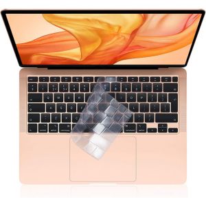 Protection Clavier Compatible pour 2021 2020 MacBook Air M1 13,3 Pouces A2337 A2179 avec Retina Display & Touch ID, AZERTY EU-Layout, TPU Clair - Neuf