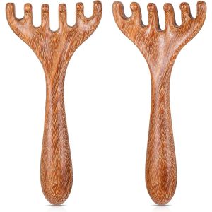 Kal-Lot De 2 Masseurs De Tête En Bois Portables Pour La Relaxation Et La Réduction Du Stress, Outil De Massage Du Cuir Chevelu, Peigne En Bois Pour Mère, S?ur Et Amoureuse Du Cuir Chevelu Méridiens - Neuf