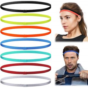 7 Pièces Bandeau Cheveux Femme, Bandeau Anti Transpiration Respirant Bandeau Sport Homme Mince Bandeau Sport Enfant Pour Jogging Football Faire Yoga Exercice Aptitude Femmes Et Hommes - Neuf