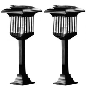 Lot de 2 lampes solaires LED anti-insectes avec lumi&egrave;re UV pour repousser les moustiques et autres insectes, d&eacute;coration de jardin ext&eacute;rieur - Neuf