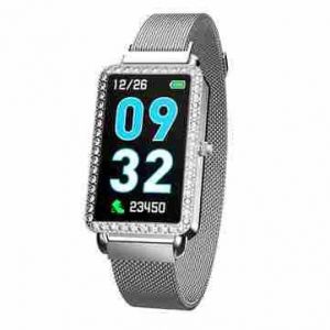 Montre Connect&eacute;e Pour Femme - Cardiofr&eacute;quencem&egrave;tre, Notifications De Messages, Contr&ocirc;le De La Musique - Gris Argent&eacute; - Neuf