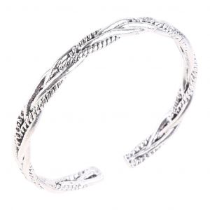 Retro Simple Twisted Tress&eacute; M&eacute;tal Tress&eacute; Bracelet Homme Twisted Woven Bracelets Bijoux - Neuf