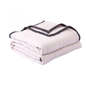 Couverture d'&eacute;t&eacute; en coton beige 150 x 200 cm pour climatisation - Neuf