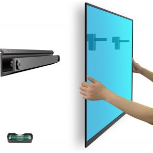 Support Mural Tv Sans Montants Pour T&eacute;l&eacute;viseurs &Agrave; &Eacute;cran Plat De 22 &Agrave; 55 Pouces, Support Mural Tv Haute R&eacute;sistance, Max. 45 Kg, Vesa 400 X 400 Mm, Sans Per&ccedil;age, Installation Simple (Noir) - Neuf