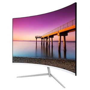 FYHXele FY24FMC-W Moniteur de jeu, &eacute;cran VA 24 pouces 1080p FHD 16:9, fr&eacute;quence de rafra&icirc;chissement 75 Hz, dalle MVA 2800R, temps de r&eacute;ponse 2 ms, 99 % sRGB, inclinaison r&eacute;glable, blanc - Neuf