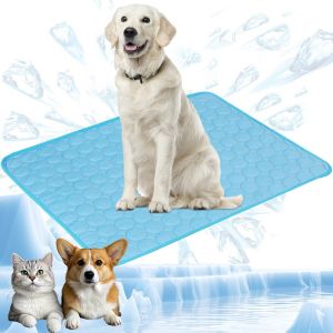 Tapis Rafraichissant Chien,Tapis De Refroidissement Pour Pet,Tapis De Glace Auto-Refroidissant Pour Chats,Chiots,Maison Et Voyage,100 X 70 Cm,Xl,Bleu - Neuf
