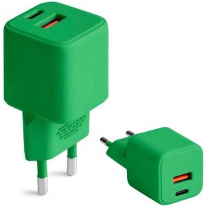 Kal-Colorum Chargeur Usb C Usb A 30w Vert - Fonction Charge Rapide Et Technologie Power Delivery - Adaptateur Usb Avec Boîtier Ignifuge Et Technologie Gan - Chargeur Rapide Usb C Usb A - Neuf