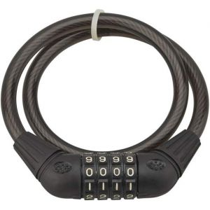 Antivol À Combinaison Sécurisé Pour Vélo-Câble Acier Gainé-Système De Fermeture À Code Modifiable-Longueur 0,65m-Diamètre 10mm-Couleur Noir - - Neuf