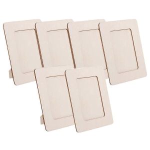 Cadre photo en bois de 6 pouces blanc Artisanat fait à la main - Neuf