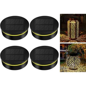 Lampes Solaires De Rechange, Panneau Solaire Lanterne Couvercle De Rechange, 4pcs Lampe Solaire De Rechange Pour Lantern 7.9cm, Remplacement De Couvercles Solaires Pour Extérieur Décoration - Neuf