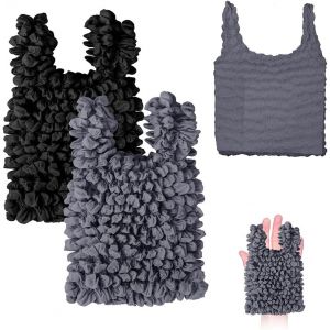 SJZG-2 Pcs Tote Bag, Sac Pliable, Sac De Course, Sac T&eacute;lescopique, Sac &Agrave; Provisions Cabas R&eacute;utilisable, Sac De Courses Elastique De Grande Capacit&eacute;, Pour La Vie Quotidienne - Neuf