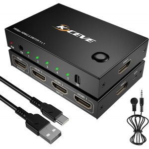 Commutateur Hdmi 5 Ports,4K @ 60 Hz Hdmi 2.0 Avec T&eacute;l&eacute;commande,Compatible Hdr,Hdcp2.2,3D,1080P,S&eacute;lecteur Hdmi Compatible Avec Ps4,Xbox,Lecteur Blu-Ray,Apple Tv,Fire Tv,Avec T&eacute;l&eacute;commande - Neuf